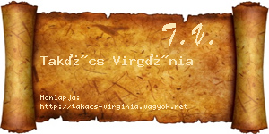 Takács Virgínia névjegykártya